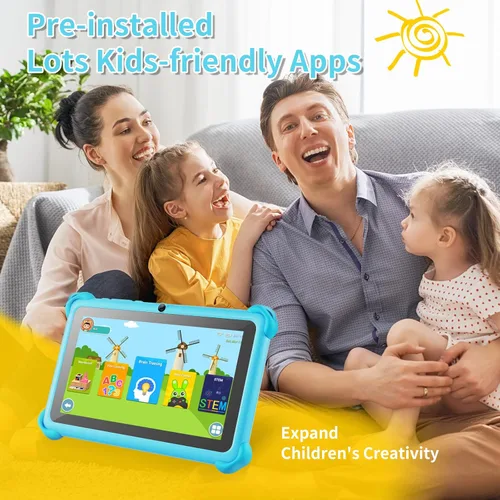 Vista 4 de Tableta para Niños Pequeños de 7 pulgadas Tableta de Aprendizaje para Niños 32GB Tabletas WiFi con Funda a Prueba de Golpes, YouTube, GMS, Control