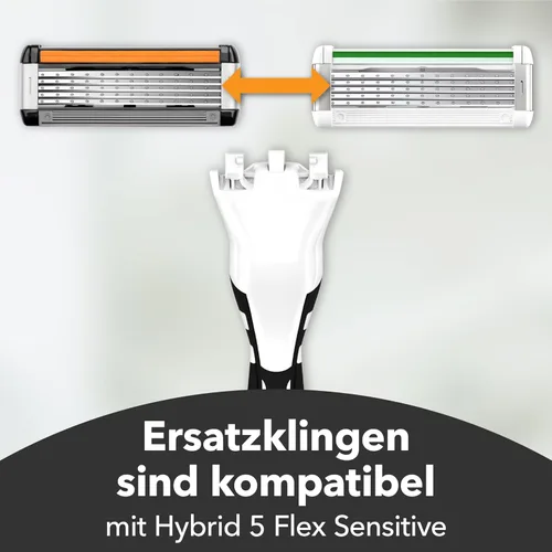 Vista 7 de BIC Hybrid 5 Flex - Maquinilla de afeitar recargable para hombre, 1 mango pesado y 10 repuestos de titanio Nano-Tech de 5 cuchillas con cuchilla
