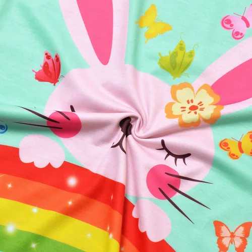 Vista 6 de Camisones de dormir suaves para niñas, camisón de manga volada para gatitoconejo, pijamas de 4 a 13 años