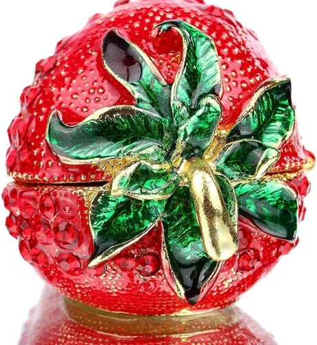 Vista 6 de YU FENG Paquete de cajas de baratija de fresa y mariquita, Cristal