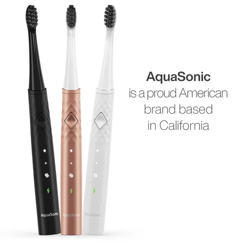 Vista 6 de AquaSonic Pulse - Cepillo de dientes eléctrico ultra blanqueador con cerdas blanqueadoras de carbón activado - Cepillo de dientes recargable sónico