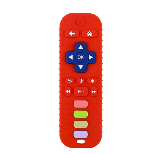 Vista 8 de Chuya Juguete mordedor de silicona para bebés, juguete para masticar con forma de control remoto para bebés de más de 3 meses, alivio