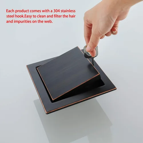 Vista 39 de RANDOM Drenaje de ducha redondo SUS304 de acero inoxidable dorado cepillado Drenaje de ducha de 4 pulgadas con brida de base de PVC ajustable