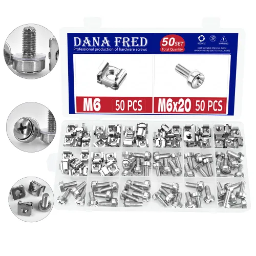 Vista 9 de Tornillos de montaje de tuerca enjaulada M5X16, arandelas métricas de agujero cuadrado para montaje en rack, estantes de servidor, gabinetes, kit