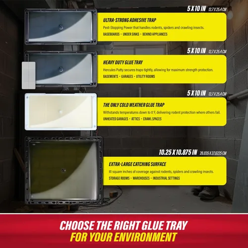 Vista 2 de Catchmaster Trampas de pegamento para ratas y ratones con masilla adhesiva, 2 unidades, tablero de pegamento grande a granel, trampas para ratas