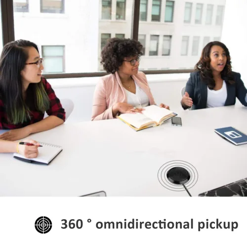 Vista 6 de Micrófono de conferencia de 0.138 in para computadora de escritorio y portátil, micrófono de condensador omnidireccional de 360° para reuniones