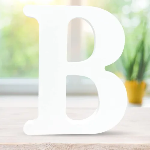 Vista 8 de Letras de madera blancas 3D de 4 pulgadas, alfabeto de madera sin terminar para tablero de cartas, decoración de pared, bricolaje, pintado