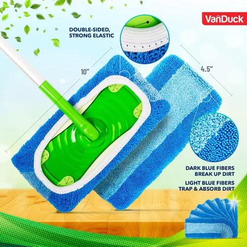 Vista 4 de VanDuck Almohadillas reutilizables para fregona resistentes para mascotas compatibles con Swiffer Sweeper (paquete de 2) – Almohadillas