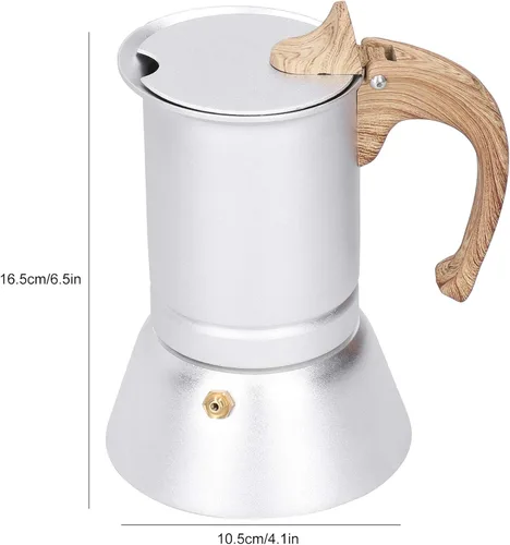 Vista 7 de Cafetera de café y café para estufa, estilo italiano clásico de 3 tazas de café expreso para café clásico italiano y cubano, cafetería