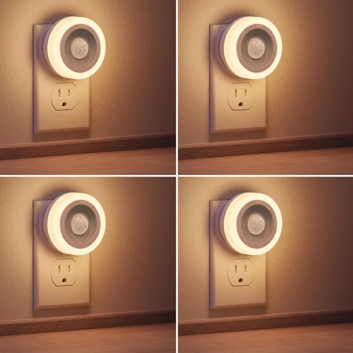 Vista 11 de Briignite Luz nocturna con sensor de movimiento, luces nocturnas enchufables a la pared, luz nocturna de activación de movimiento de Blanco cálido