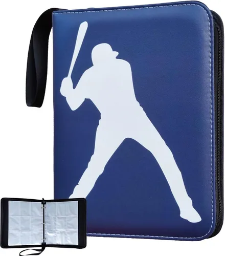 Vista 9 de Carpeta de tarjetas de béisbol Álbumes de tarjetas comerciales: Se adapta a 400 tarjetas con 50 fundas extraíbles Juego deportivo Soporte protector
