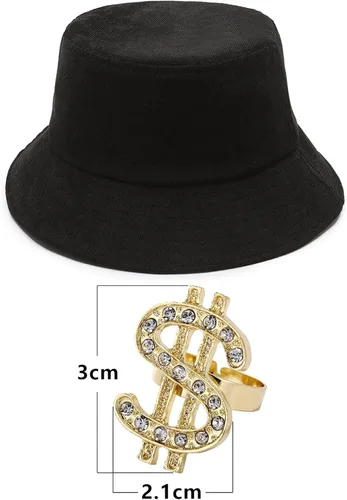 Vista 4 de Z-Shop Disfraz de rapero de Halloween de los años 80 y 90 para hombre