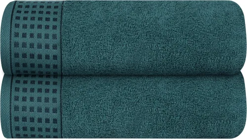 Vista 84 de GLAMBURG Juego de 2 toallas de baño de gran tamaño 100% algodón de 28 x 55 pulgadas, ultra suaves, altamente absorbentes, compactas, de secado