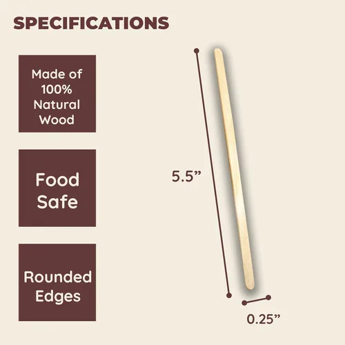 Vista 6 de Fill 'n Brew Agitadores de madera para café, té y bebidas (5.5 "de longitud, 500 unidades): 1 caja/500 palitos para remover