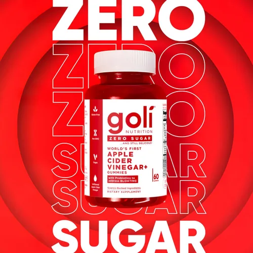 Vista 4 de Goli Gomitas de vinagre de sidra de manzana sin azúcar, ACV con vitamina B12 y probióticos, sin alcoholes de azúcar, veganas, aptas para dieta