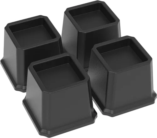 Vista 19 de Elevadores de cama de 4 pulgadas, resistentes, paquete de 4 elevadores de muebles de cama, 1,500 libras levanta elevador para sofá y mesa