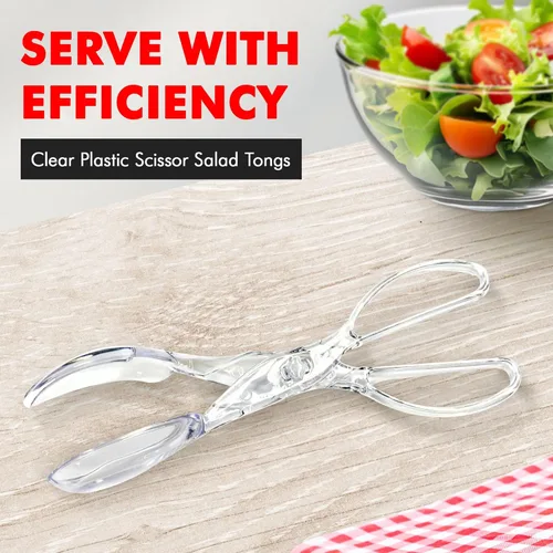 Vista 2 de Chef Craft Premium Salad Scissor Tongs, 11.25 inch, Clear