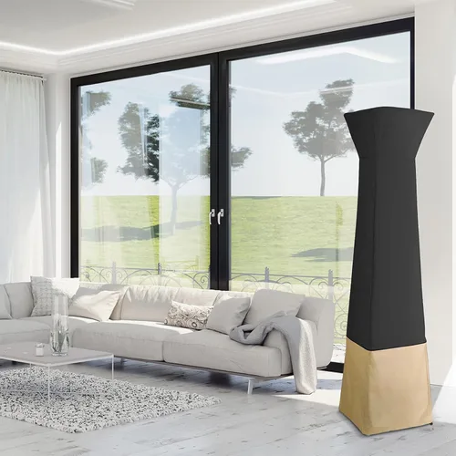 Vista 6 de Stanbroil Pyramid - Funda para calentador de patio, resistente e impermeable, con cremallera, 21 x 21 x 90 pulgadas, negro y camello