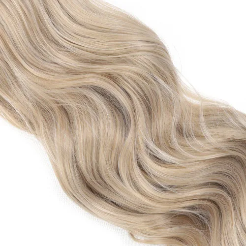 Vista 6 de Extensiones de cabello ondulado largo de 20 pulgadas con clip, pieza de cabello sintético grueso para mujer