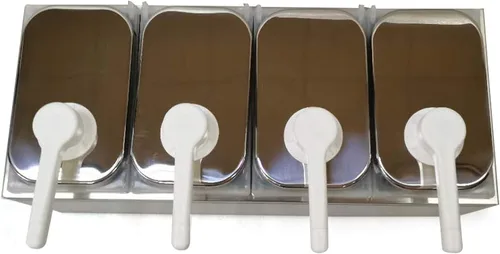 Vista 4 de Dispensador de salsas, estación de bomba de condimentos de acero inoxidable, para salsa de condimentos de mermelada de ensalada, dispensador