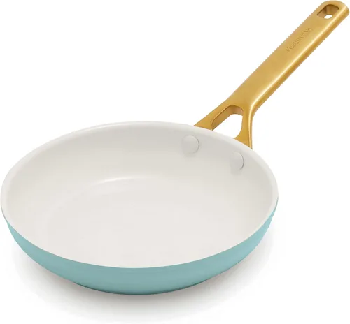 Vista 9 de GreenPan Sartén antiadherente Reserve Pro de 8 pulgadas, cerámica certificada NSF, sartén anodizada dura sin PFAS, asas de acero inoxidable, apta