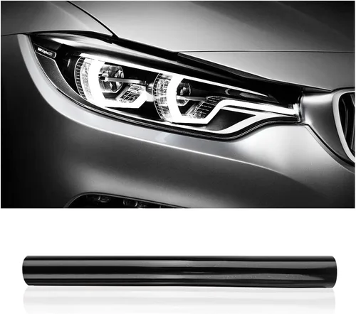 Vista 13 de Película de tinte de luz de automóvil de 12 x 48 pulgadas, protector de vinilo cortable y elástico, calcomanías autoadhesivas que no dejan marcas