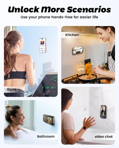 Vista 7 de amBand Soporte magnético de teléfono con succión para carcasa MagSafe, silicona transparente Octo Cup Buddy Soporte de agarre adhesivo para iPhone