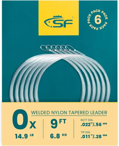 Vista 47 de SF Líder Cónico Pre-Atado con Lazo para Pesca con Mosca de Nailon Transparente para Trucha de Agua Dulce y Salada Bonefish Permit Lubina Salmón