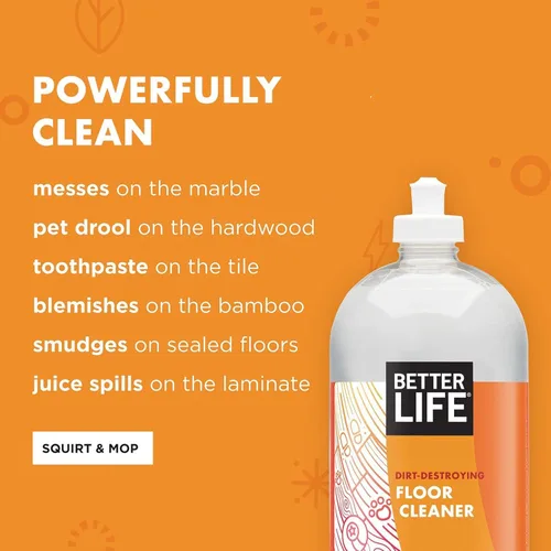 Vista 3 de Limpiador de pisos Better Life - Limpiador líquido multiusos para madera, baldosas, laminado, vinilo, bambú - Limpiador de suelos de madera dura