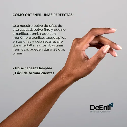 Vista 2 de DeEnti Polvo acrílico para uñas, 2 onzas, rosa medio, grado profesional, sin burbujas, polvo acrílico para uñas, de larga duración, resistente al