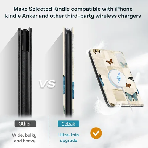 Vista 57 de CoBak Funda inteligente para Kindle Paperwhite de 6.8" de 11ª generación 2021 con función de encendido automático, ligera, delgada, de piel **Salvia