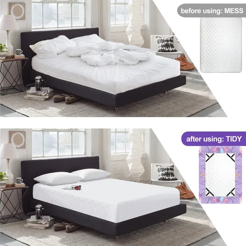 Vista 7 de Sujetadores de sábanas de cama, correas triangulares para colchón, 3 vías, soporte de esquina de cama ajustable para sábanas de cama, fundas