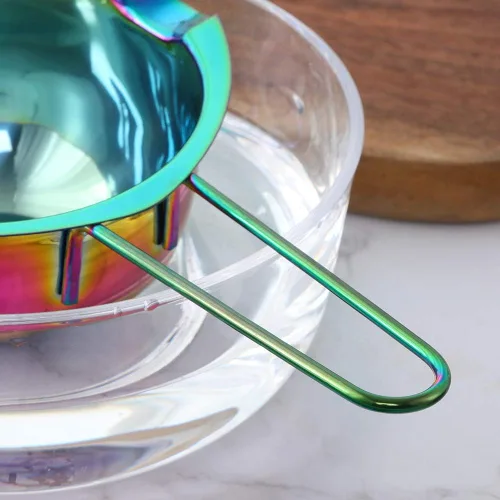 Vista 4 de Buyer Star Olla de acero inoxidable para derretir chocolate, mantequilla, queso, caramelo y jabón (arco iris n.º 0)