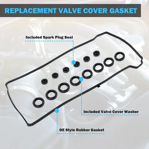 Vista 6 de Juego de juntas de tapa de válvula – Compatible con 2.0L 2.3L 2.4L 2002-2015 Honda Accord, Civic, CR-V, Element, Crosstour, Acura CSX, ILX, RDX