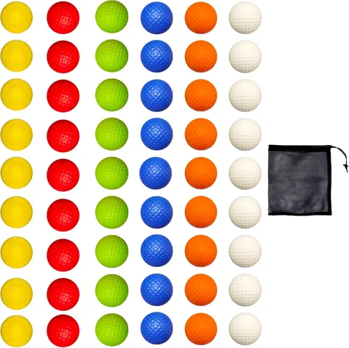 Vista 11 de Pelotas de práctica de golf de espuma, paquete de 16 o 54 pelotas de golf suaves de vuelo limitado, perfectas para práctica de swing en interiores