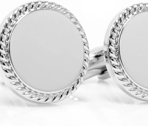 Vista 3 de Gemelos redondos de acero inoxidable con borde de cuerda de buey y Bull Trading Co.