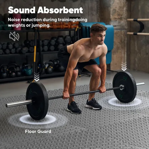 Vista 7 de Tapete de espuma EVA, estilo rompecabezas, baldosas conectables, para equipo de entrenamiento en casa y áreas de juego infantil, 24 x 24 x ½ Gris