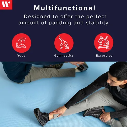 Vista 2 de We Sell Mats - Baldosas multiusos de espuma EVA con un grosor de 0.5 pulgadas, alfombrillas entrelazadas para gimnasios de interior y para el hogar
