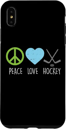 Vista 7 de Funda para iPhone 14 Peace Love Ice Hockey Cool Player Goalie Hippie Hombres Mujeres