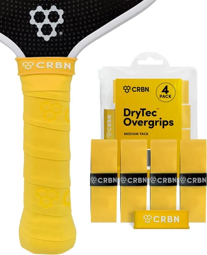 Vista 10 de CRBN Pickleball - Overgrips Drytec™ - Cinta adhesiva para pala de pickleball - Absorbe el impacto y la humedad - Pack de 4