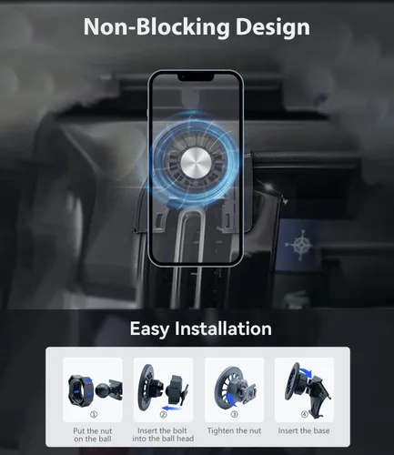 Vista 4 de BEHAVE Soporte de teléfono de coche para Volvo XC40 2019-2023, soporte de teléfono ajustable para XC40, compatible con iPhone, teléfonos Android