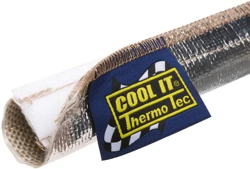 Vista 3 de Thermo-Tec 14030 Express Sleeve Aluminized Hose and Wire Protection, 3' x 1/2"- 1" I.D. , Plata