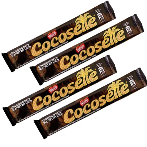Vista 6 de Samba Strawberry - Cocosette - Comida venezolana pirucream; galletas rellenas de fresa, galletas obleas de crema de coco, obleas enrolladas