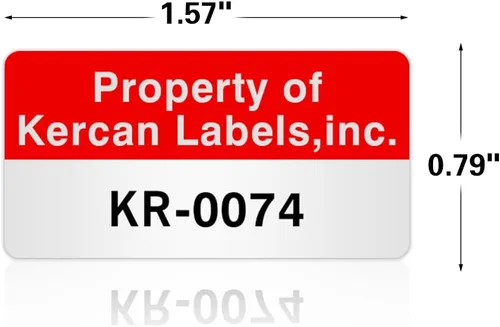 Vista 3 de Kercan Etiquetas personalizadas para activos: etiquetas de código de barras de 1.57 x 0.79 pulgadas (160-4800) (número)