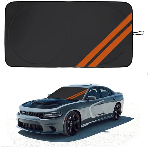 Vista 9 de Parasol para parabrisas delantero para Dodge Charger Challenger Durango Journey Ajuste universal para todos los coches Dodge Visor de sol plegable