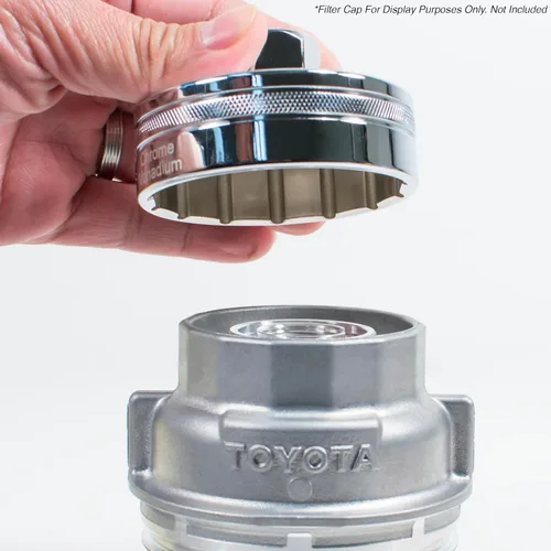 Vista 3 de Tool Guy Republic Llave forjada de cromo vanadio para filtro de aceite para Toyota, Lexus, Scion, tipo carcasas de filtro de aceite - 64mm 14 planos