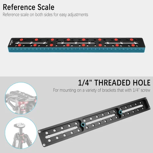 Vista 6 de 13.780 in/13.8 "Barra de riel para telescopio Vixen Style Dovetail Placa de montaje, con M6 1/4 "3/8" Tornillo de cámara para telescopio Base