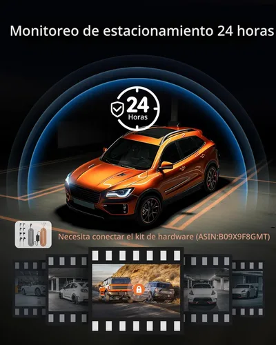 Vista 7 de WOLFBOX Cámara de espejo retrovisor 4K de 12 pulgadas con WiFi de 5.8 GHz y control de voz, cámara de espejo inteligente frontal y trasera, cámara