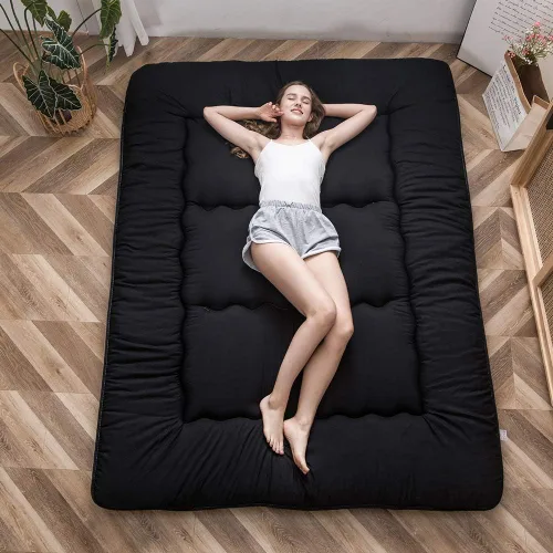 Vista 301 de Colchón futón japonés de piso gris constelación, de piso tatami, portátil, para acampar, para niños, sofá cama plegable enrollable con protector