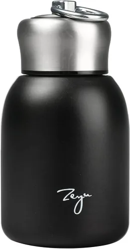 Mini botella de agua de acero inoxidable de 12 onzas, pequeña botella de agua aislada al vacío, a prueba de fugas, botella de agua caliente y fría